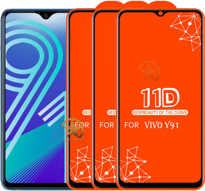 SEVEN7STAR Edge To Edge Tempered Glass for VIVO Y91(Pack of 3)