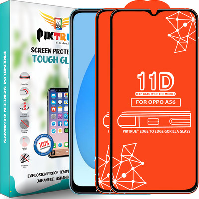 PikTrue Edge To Edge Tempered Glass for Oppo A56(Pack of 2)