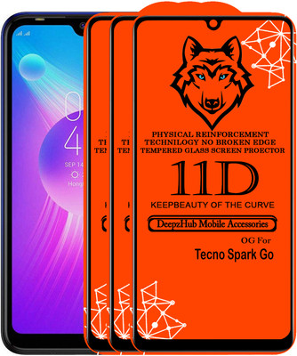 DeepzHub Edge To Edge Tempered Glass for Tecno Spark Go(Pack of 3)