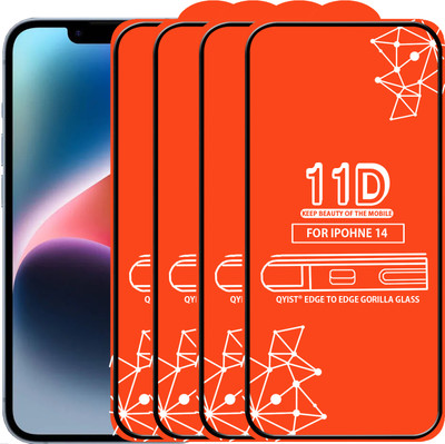 Qyist Edge To Edge Tempered Glass for Iphone 14(Pack of 4)