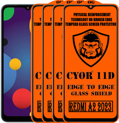 CYOR Edge To Edge Tempered Glass for REDMI A2 2023(Pack of 4)