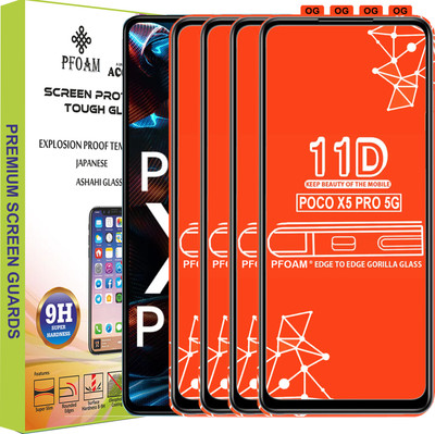 PFOAM Edge To Edge Tempered Glass for POCO X5 PRO 5G(Pack of 4)