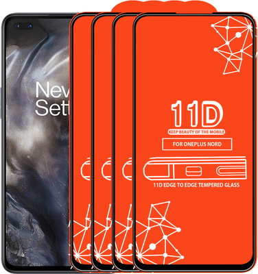 Qyist Edge To Edge Tempered Glass for Oneplus Nord(Pack of 4)