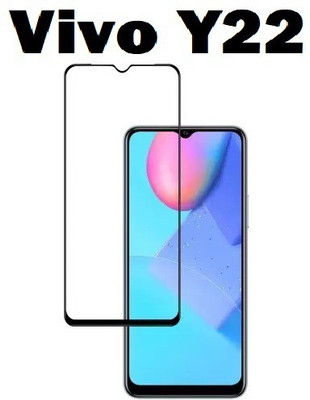 LIKEDESIGN Edge To Edge Tempered Glass for Vivo Y22(Pack of 1)