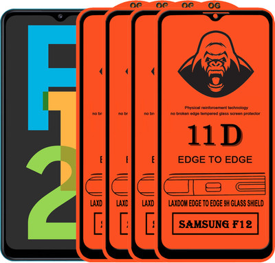 Laxdom Edge To Edge Tempered Glass for SAMSUNG GALAXY F12(Pack of 4)