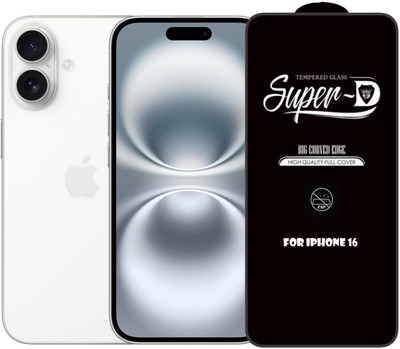 Bigil Edge To Edge Tempered Glass for iPhone 16, D Plus Super D Glass crystal clear(Pack of 1)
