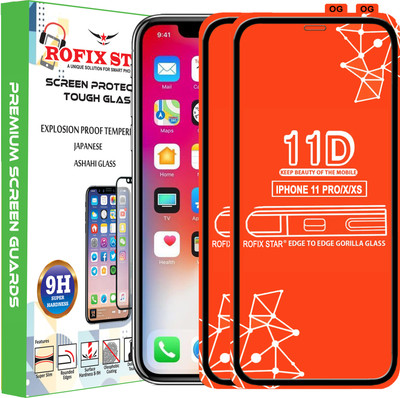 Rofix star Edge To Edge Tempered Glass for Apple iPhone X(Pack of 2)