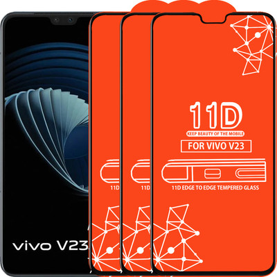 Qyist Edge To Edge Tempered Glass for Vivo V23(Pack of 3)