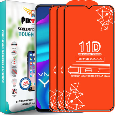 PikTrue Edge To Edge Tempered Glass for Vivo Y53S 2020(Pack of 3)