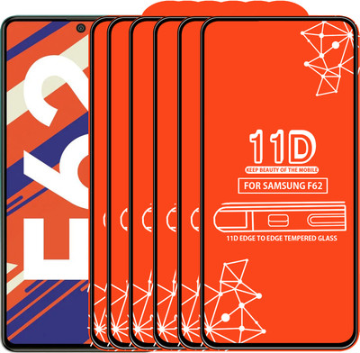 Qyist Edge To Edge Tempered Glass for Samsung Galaxy F62(Pack of 6)