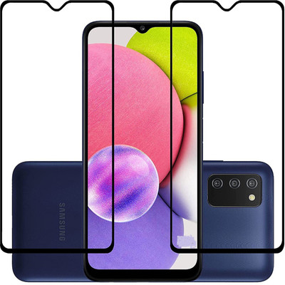 HIE POWER Edge To Edge Tempered Glass for Samsung Galaxy A03s-11D Glass(Pack Of 2)(Pack of 2)