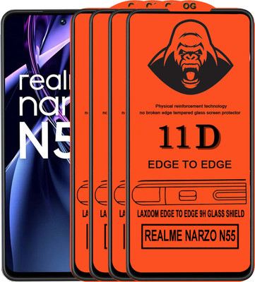 Laxdom Edge To Edge Tempered Glass for REALME NARZO N55(Pack of 4)