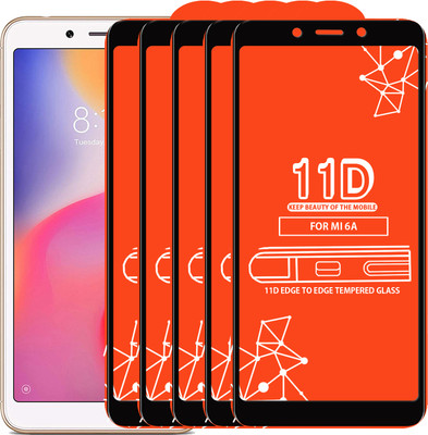 Roxel Edge To Edge Tempered Glass for Mi Redmi 6A(Pack of 5)