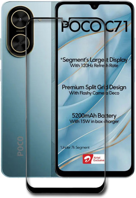 SNAMRT Edge To Edge Tempered Glass for Poco C71(Pack of 1)