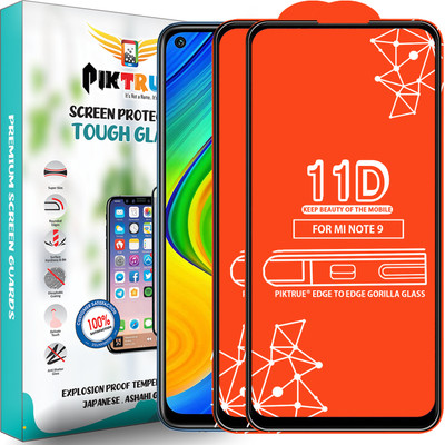 PikTrue Edge To Edge Tempered Glass for Redmi Note 9(Pack of 2)