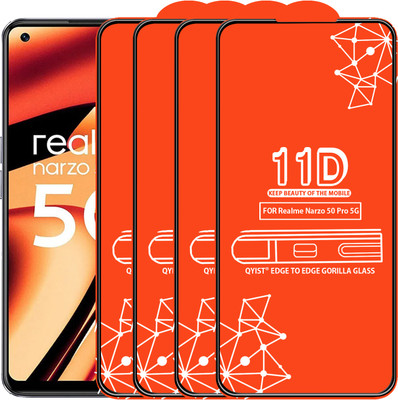 Qyist Edge To Edge Tempered Glass for Realme Narzo 50 Pro 5G(Pack of 4)