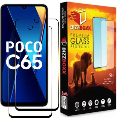 BizzBoxx Edge To Edge Tempered Glass for POCO C65, Redmi 13C, 13 C, C 65, Redmi 13C 5G, POCO M6 5G(Pack of 2)