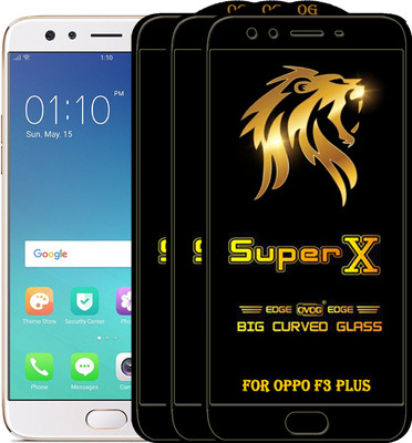 PFOAM Edge To Edge Tempered Glass for OPPO F3 PLUS(Pack of 3)