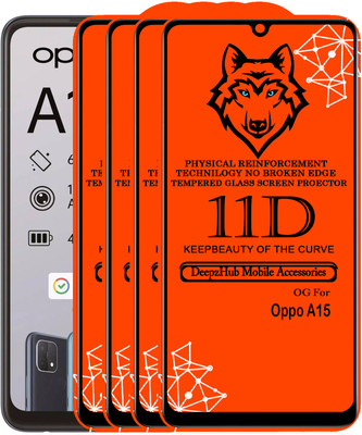 DeepzHub Edge To Edge Tempered Glass for OPPO A15(Pack of 4)