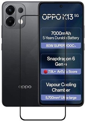 NIMMIKA ENTERPRISES Edge To Edge Tempered Glass for Oppo K13 5G(Edge-to-Edge Coverage | 9H Hardness Protection | High-Definition Clarity | Bubble-Free Installation | Shatter-Resistant Technology | Oleophobic Coating | Case-Friendly Design)(Pack of 1)