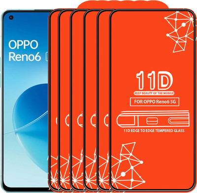 Qyist Edge To Edge Tempered Glass for Oppo Reno6 5G(Pack of 6)