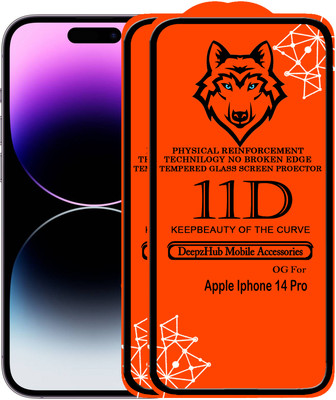 DeepzHub Edge To Edge Tempered Glass for iPhone 14 Pro(Pack of 2)