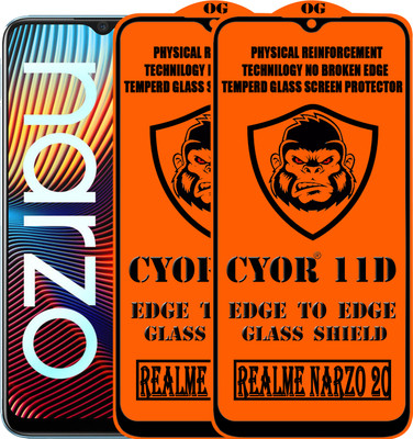 CYOR Edge To Edge Tempered Glass for REALME NARZO 20(Pack of 2)