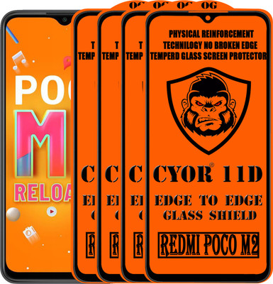 CYOR Edge To Edge Tempered Glass for REDMI POCO M2(Pack of 4)