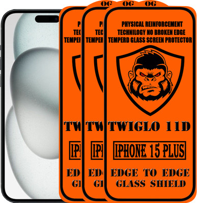 TWIGLO Edge To Edge Tempered Glass for IPHONE 15 PLUS(Pack of 3)