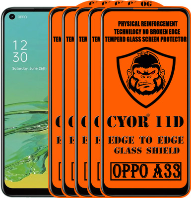 CYOR Edge To Edge Tempered Glass for OPPO A33(Pack of 5)
