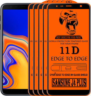 CYOR Edge To Edge Tempered Glass for SAMSUNG J4 PLUS(Pack of 5)