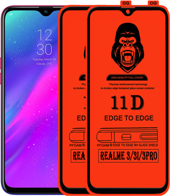 Laxdom Edge To Edge Tempered Glass for Realme 3i(Pack of 2)