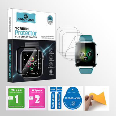 SOMTONE Edge To Edge Tempered Glass for noise ColorFit Pro 2 1.3 inch Smartwatch 4 PROTECTOR + 4 WIPES + 4 DUST REMOVAL STICKER + 1 WIPER(Pack of 4) SOMTONE Edge To Edge Tempered Glass for noise ColorFit Pro 2 1.3 inch Smartwatch 4 PROTECTOR + 4 WIPES + 4 DUST REMOVAL STICKER + 1 WIPER(Pack of 4)