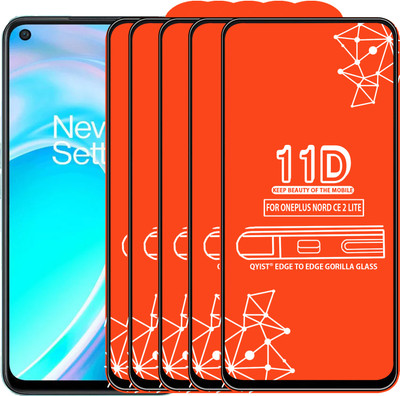 Qyist Edge To Edge Tempered Glass for Oneplus Nord Ce 2 Lite 5G(Pack of 5)