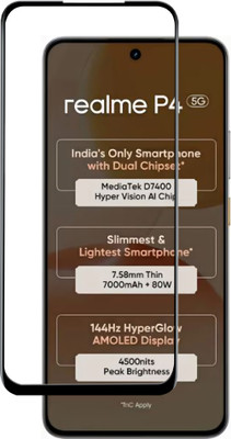 VAlight Edge To Edge Tempered Glass for realme P4 5G(Pack of 1)