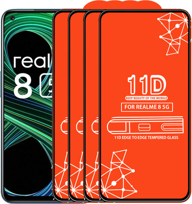 Roxel Edge To Edge Tempered Glass for Realme 8 5G(Pack of 4)