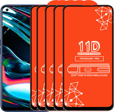 Qyist Edge To Edge Tempered Glass for Realme 7 Pro(Pack of 5)