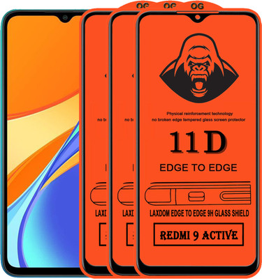 Laxdom Edge To Edge Tempered Glass for REDMI 9 ACTIVE(Pack of 3)