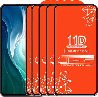 Qyist Edge To Edge Tempered Glass for Mi 11X Pro(Pack of 5)