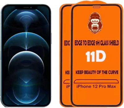 1DOLLAR Edge To Edge Tempered Glass for Apple iPhone 12 Pro Max --9H Grade-Tempered Glass/Full Screen Coverage-Edge to Edge/9H Hardness/With Easy Installation Kit(Pack of 2)