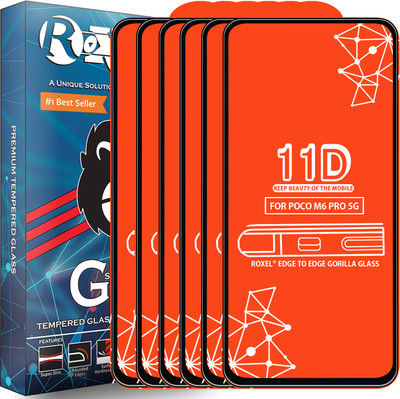 Roxel Edge To Edge Tempered Glass for Poco M6 Pro 5G(Pack of 6)