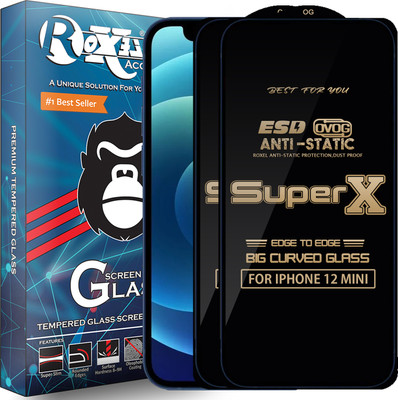 Roxel Edge To Edge Tempered Glass for IPHONE 12 MINI(Pack of 2)