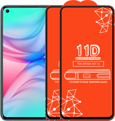 Qyist Edge To Edge Tempered Glass for Infinix Hot 10(Pack of 2)
