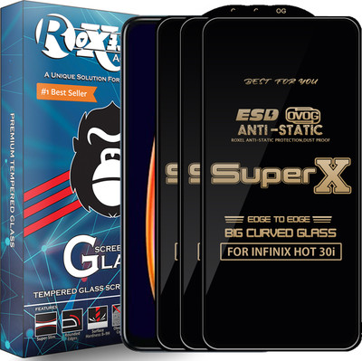 Roxel Edge To Edge Tempered Glass for INFINIX HOT 30i(Pack of 3)