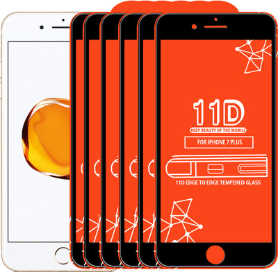 Qyist Edge To Edge Tempered Glass for Apple iPhone 7 Plus(Pack of 6)