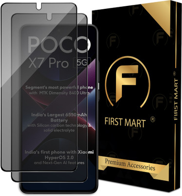 FIRST MART Edge To Edge Tempered Glass for Poco X7 Pro 5G, Poco X7 Pro, Privacy Anti Spy Glass(Pack of 2)