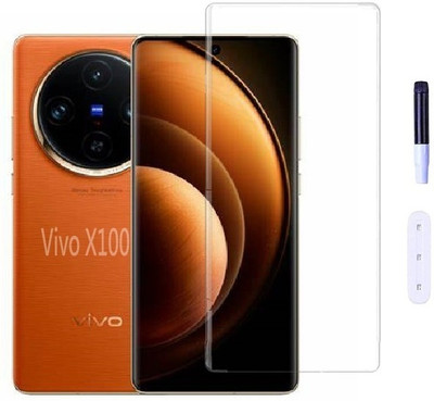 Mersal Edge To Edge Tempered Glass for vivo X100, UV Curved Screen Protector with Easy Installation Kit(Pack of 1)