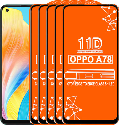 CYOR Edge To Edge Tempered Glass for OPPO A78 5G(Pack of 5)