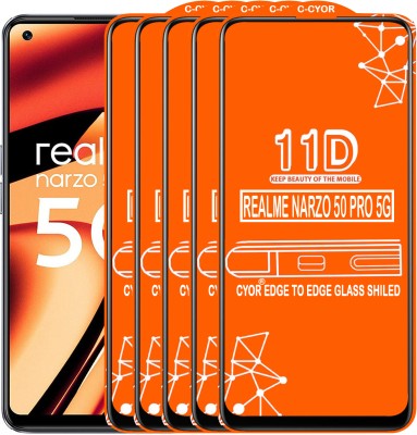 CYOR Edge To Edge Tempered Glass for REALME NARZO 50 PRO 5G(Pack of 5)