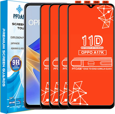 PFOAM Edge To Edge Tempered Glass for OPPO A17K(Pack of 4)